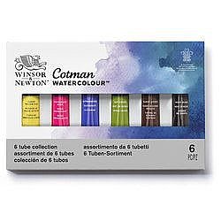 סט צבעי מים COTMAN 6 גוונים בשפורפרת 8 מ"ל | WINSOR & NEWTON סט צבעי מים COTMAN 6 גוונים בשפורפרת 8 מ"ל | WINSOR & NEWTON