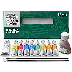 סט צבעי שמן WINTON ו- LIQUIN 12 חלקים | WINSOR & NEWTON סט צבעי שמן WINTON ו- LIQUIN 12 חלקים | WINSOR & NEWTON
