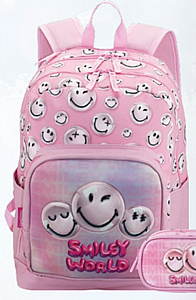 תיק גב ארגונומי 2 תאים סמיילי ורוד תיק גב ארגונומי 2 תאים סמיילי ורוד