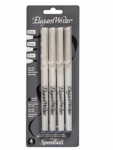 סט טוש קליגרפיה 4 יחידות Elegant Writer שחור | SPEEDBALL סט טוש קליגרפיה 4 יחידות Elegant Writer שחור | SPEEDBALL