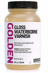 GLOSS WATERBORNE VARNISH- ורניש מבריק על בסיס מים 237 מ"ל | GOLDEN GLOSS WATERBORNE VARNISH- ורניש מבריק על בסיס מים 237 מ"ל | GOLDEN