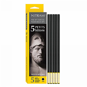 סט 5 מקלות פחם עגול 6 מ"מ רך | NITRAM סט 5 מקלות פחם עגול 6 מ"מ רך | NITRAM