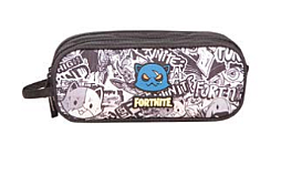 קלמר רחב שני תאים פורטנייט שחור-לבן קלמר רחב שני תאים פורטנייט שחור-לבן