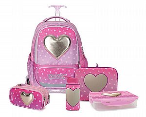 סט T.Schoolbag Love ורוד כהה | קל גב סט T.Schoolbag Love ורוד כהה | קל גב