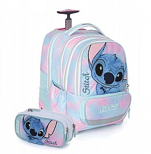 ITrolly+קלמר Stitch תכלת/ורוד | קל גב ITrolly+קלמר Stitch תכלת/ורוד | קל גב