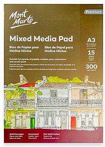 בלוק A3 מיקס מדיה 300 גרם 15 דפים | MONT MARTE בלוק A3 מיקס מדיה 300 גרם 15 דפים | MONT MARTE