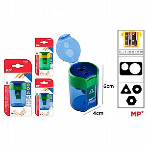מחדד כפול + מיכל שקוף| MP מחדד כפול + מיכל שקוף| MP