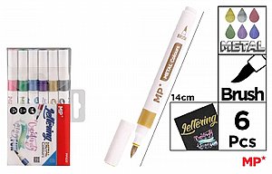 טוש מכחול מטאלי 6 יח' | MP טוש מכחול מטאלי 6 יח' | MP